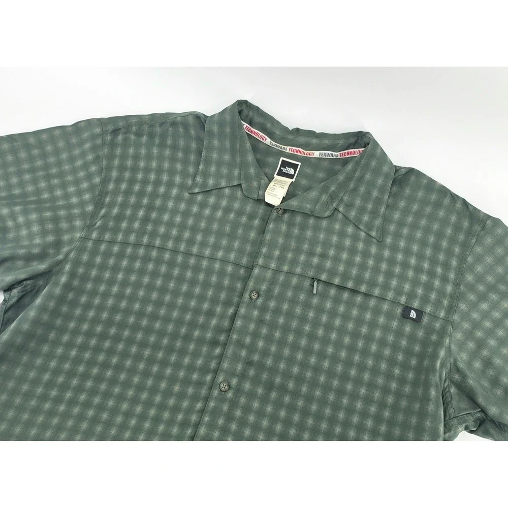 The North Face Tekware Shirt Gorpcore Vintage Mens Size XXL Short Sleeve Green